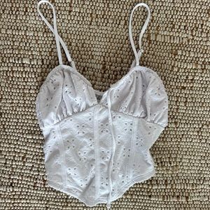 White lace corset